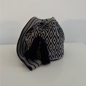 Elegant Black and White Patterned Women's Bag